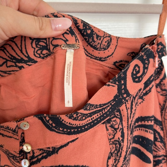 Free People Maxi Ruffle Skirt w Button Front Sz 0 - Picture 5 of 6